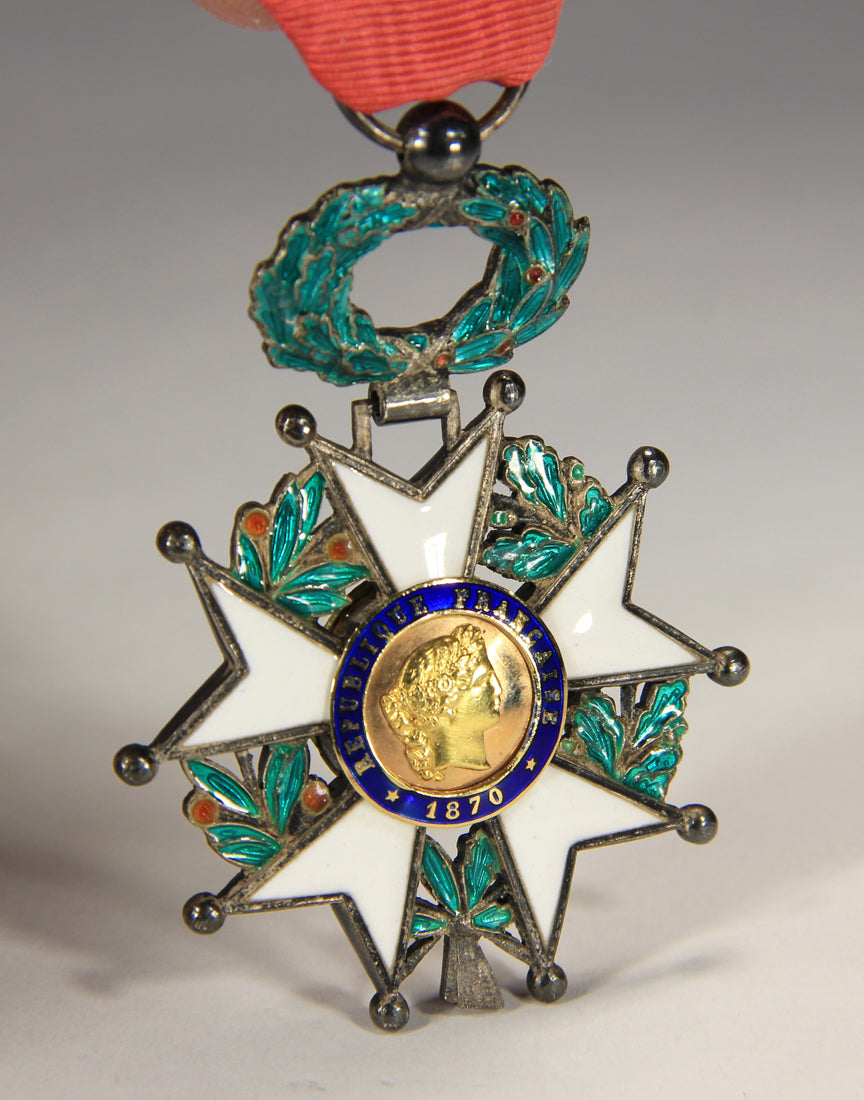 France 1870 Ordre De La Légion D'Honneur Chevalier 3e République Emerald Silver Gold L020496