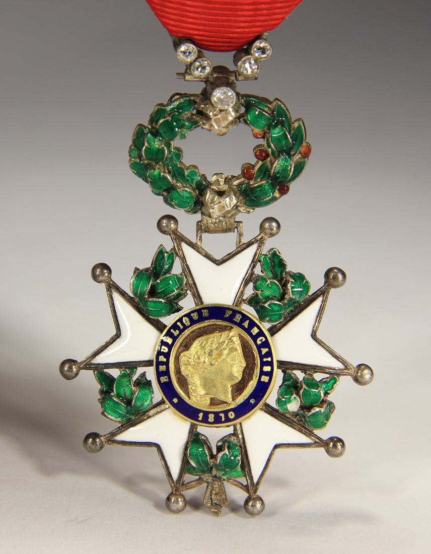France 1870 Légion D'Honneur Chevalier 3e République RARE Luxury Diamonds Silver Gold L020497