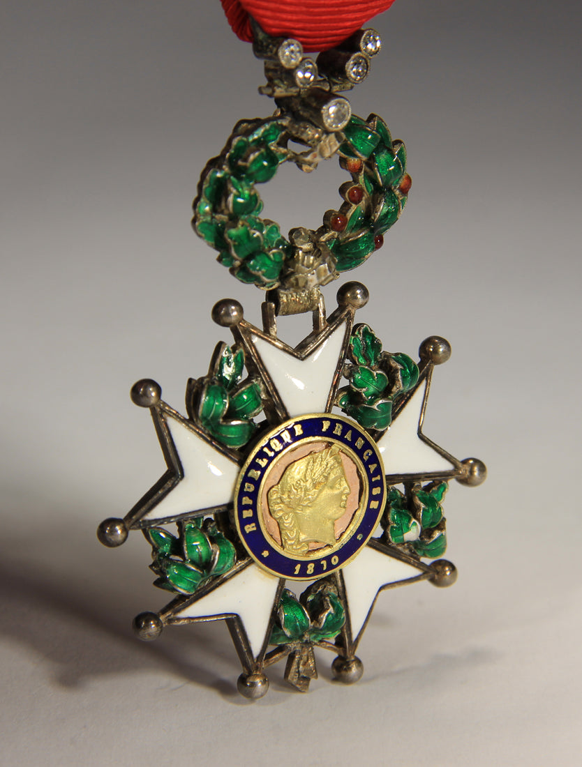 France 1870 Légion D'Honneur Chevalier 3e République RARE Luxury Diamonds Silver Gold L020497