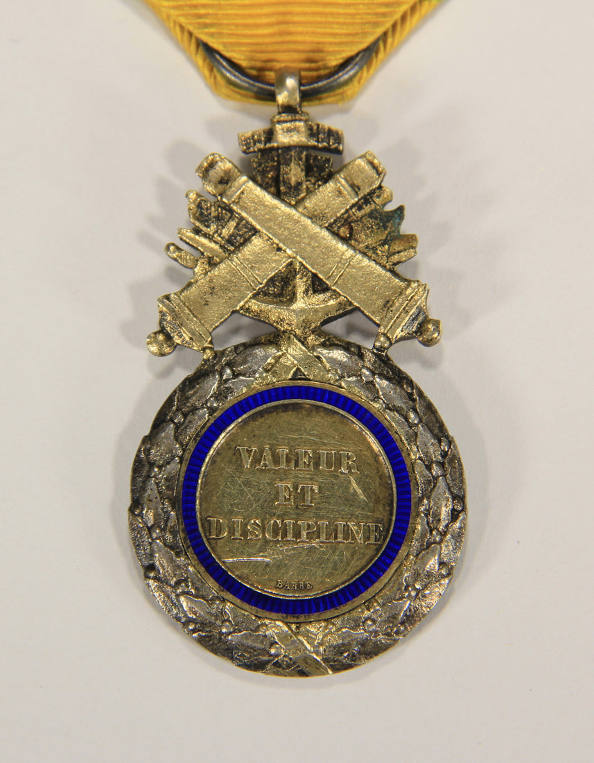 France 1871 Médaille Militaire Type 3b Versailles RARE Monobloc BIFACE - Silver Vermeil L020502