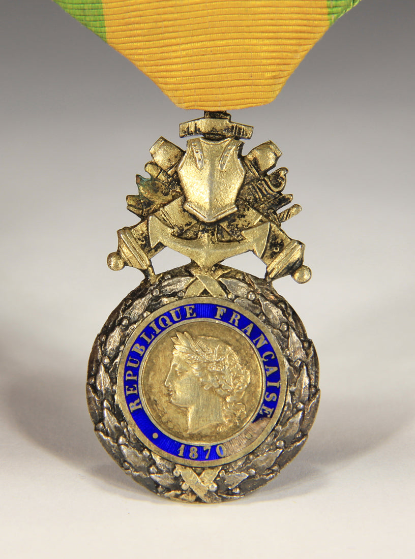 France 1871 Médaille Militaire Type 3b Versailles RARE Monobloc BIFACE - Silver Vermeil L020502