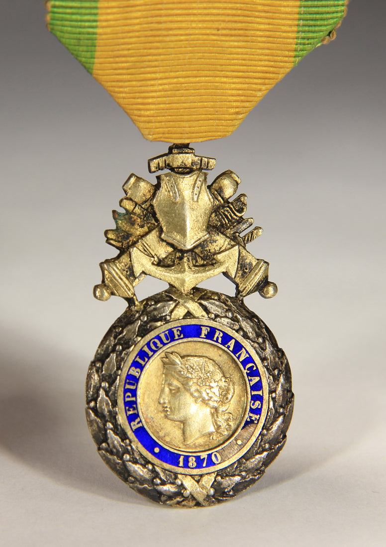 France 1871 Médaille Militaire Type 3b Versailles RARE Monobloc BIFACE - Silver Vermeil L020502
