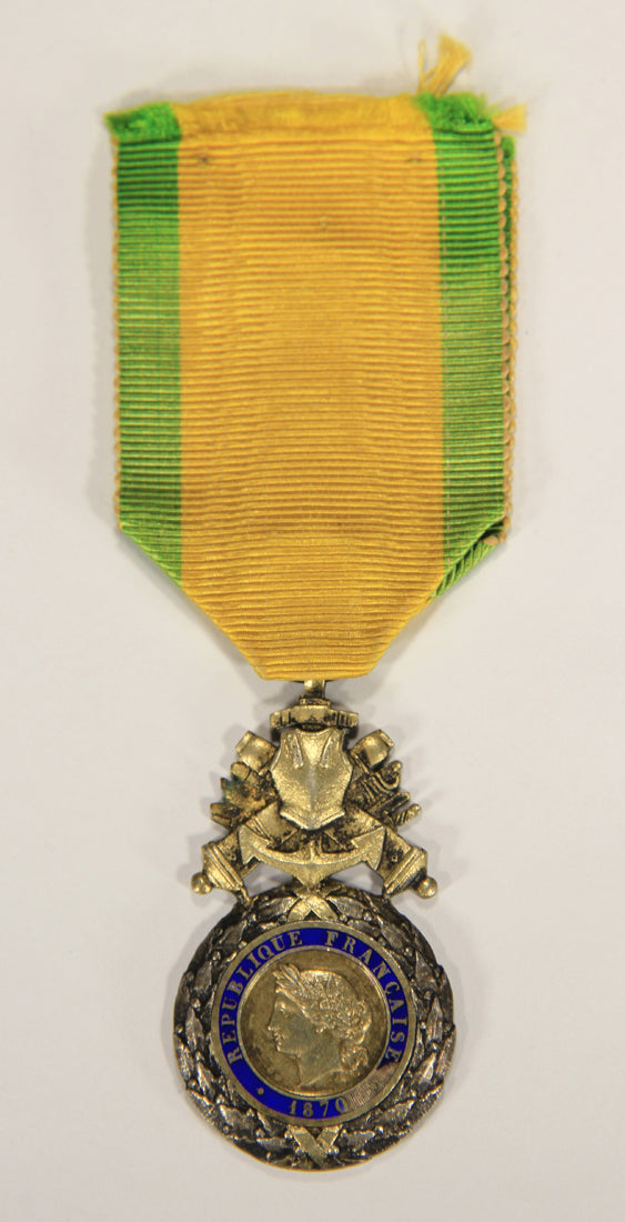 France 1871 Médaille Militaire Type 3b Versailles RARE Monobloc BIFACE - Silver Vermeil L020502