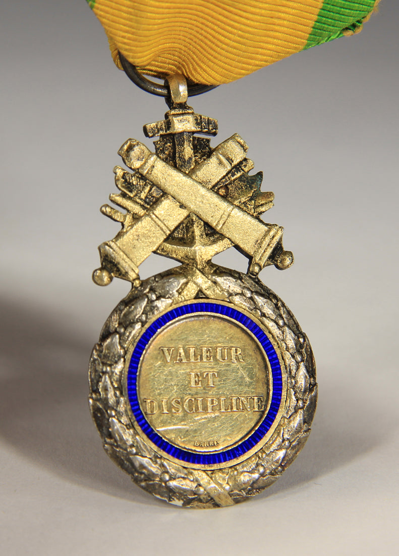 France 1871 Médaille Militaire Type 3b Versailles RARE Monobloc BIFACE - Silver Vermeil L020502