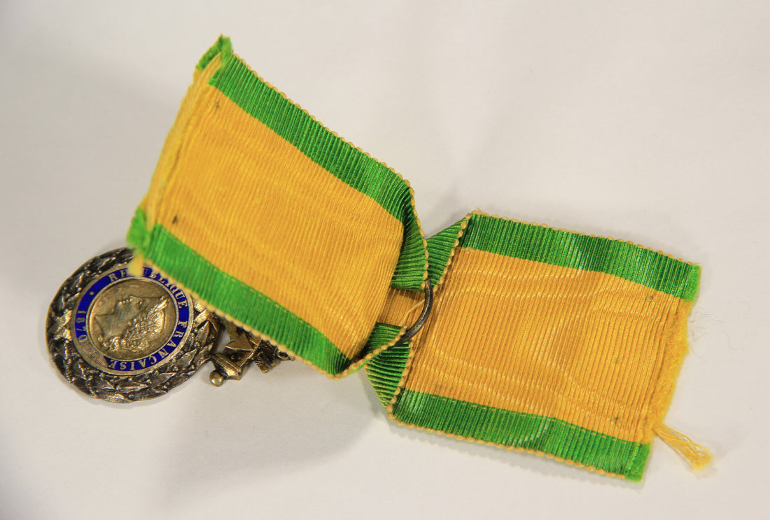 France 1871 Médaille Militaire Type 3b Versailles RARE Monobloc BIFACE - Silver Vermeil L020502