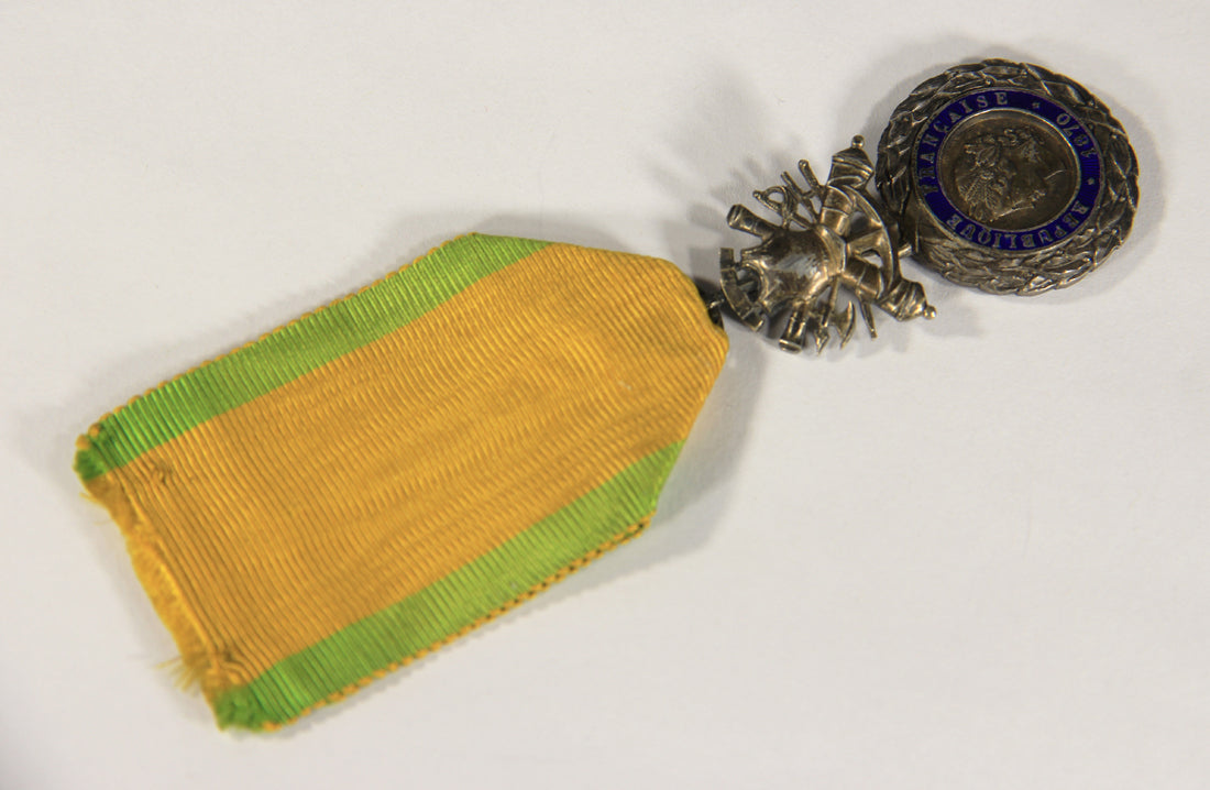 France 1873-1878 Médaille Militaire Type 4a1 - RARE Cuirasse BIFACE Silver Vermeil L020503