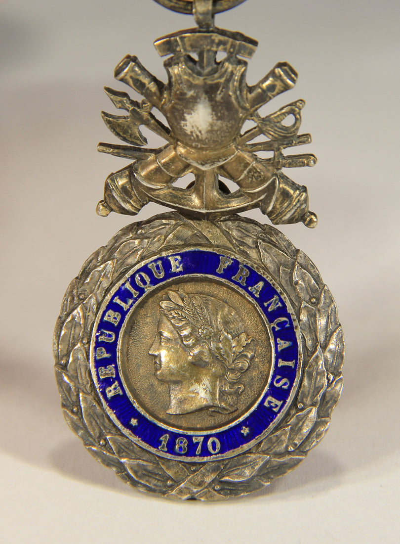France 1873-1878 Médaille Militaire Type 4a1 - RARE Cuirasse BIFACE Silver Vermeil L020503
