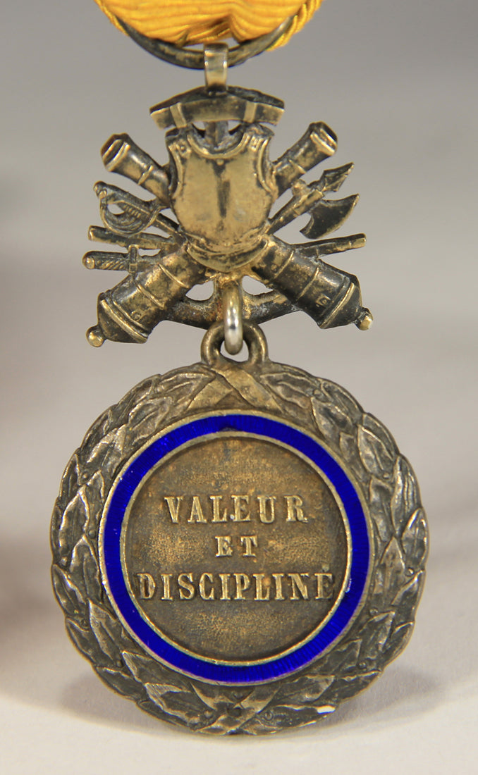 France 1873-1878 Médaille Militaire Type 4a1 - RARE Cuirasse BIFACE Silver Vermeil L020503