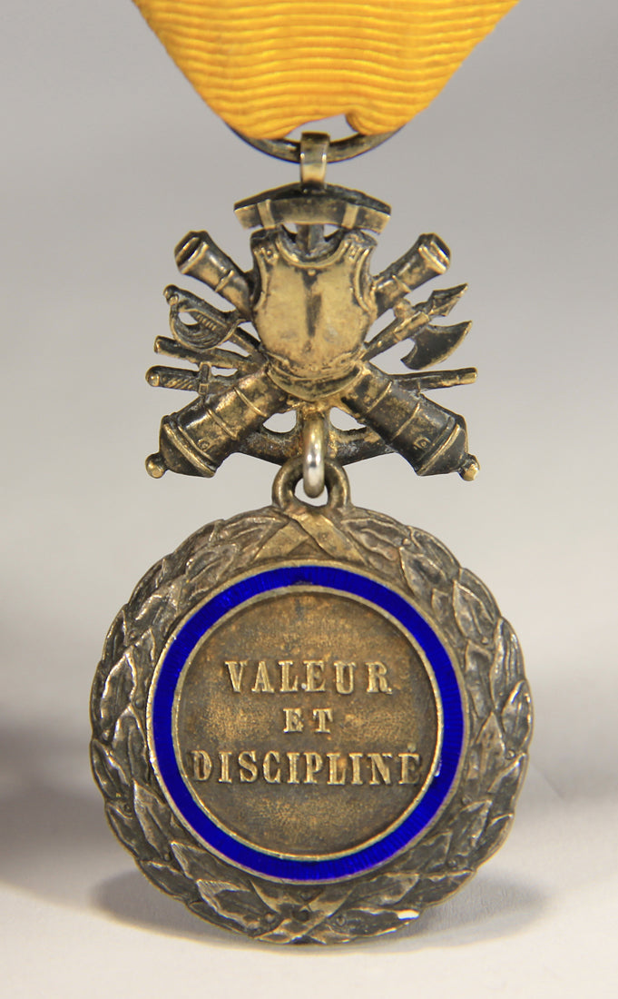 France 1873-1878 Médaille Militaire Type 4a1 - RARE Cuirasse BIFACE Silver Vermeil L020503