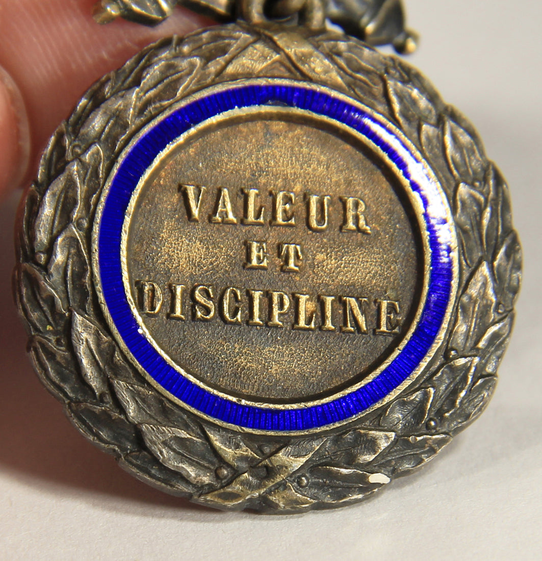France 1873-1878 Médaille Militaire Type 4a1 - RARE Cuirasse BIFACE Silver Vermeil L020503