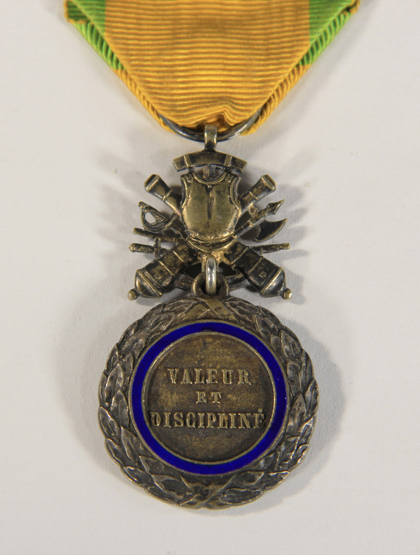 France 1873-1878 Médaille Militaire Type 4a1 - RARE Cuirasse BIFACE Silver Vermeil L020503
