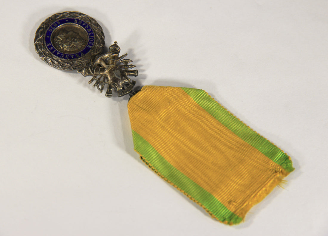 France 1873-1878 Médaille Militaire Type 4a1 - RARE Cuirasse BIFACE Silver Vermeil L020503