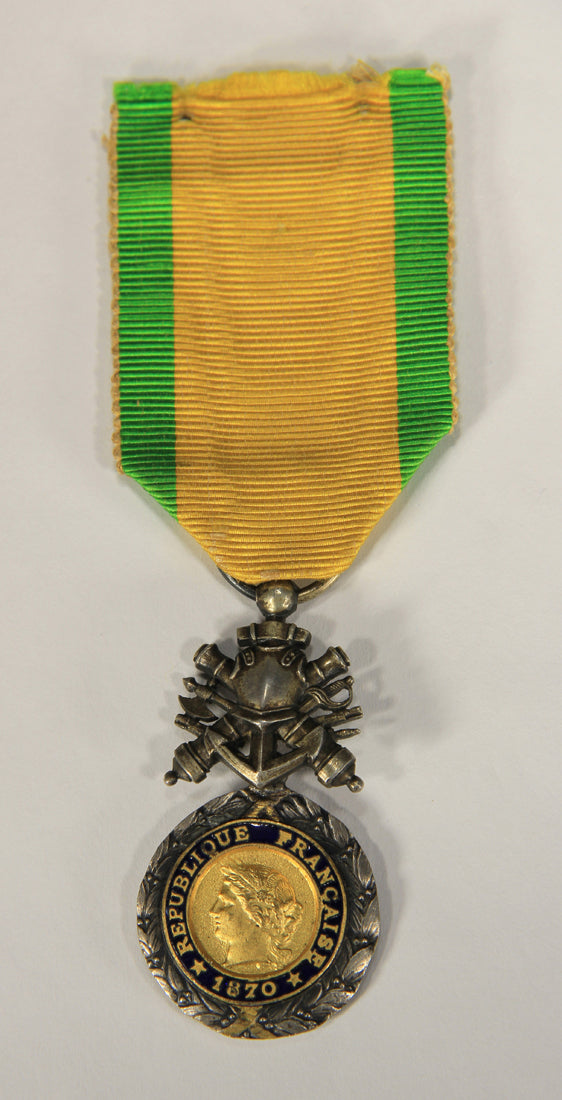 France 1873-1878 Médaille Militaire Type 4d Center In 18k Gold RARE Variant - Silver Vermeil L020504