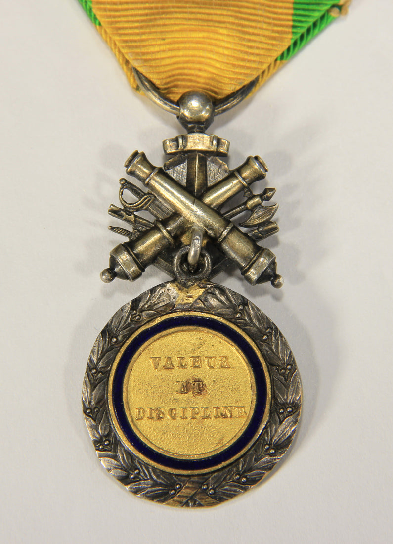 France 1873-1878 Médaille Militaire Type 4d Center In 18k Gold RARE Variant - Silver Vermeil L020504