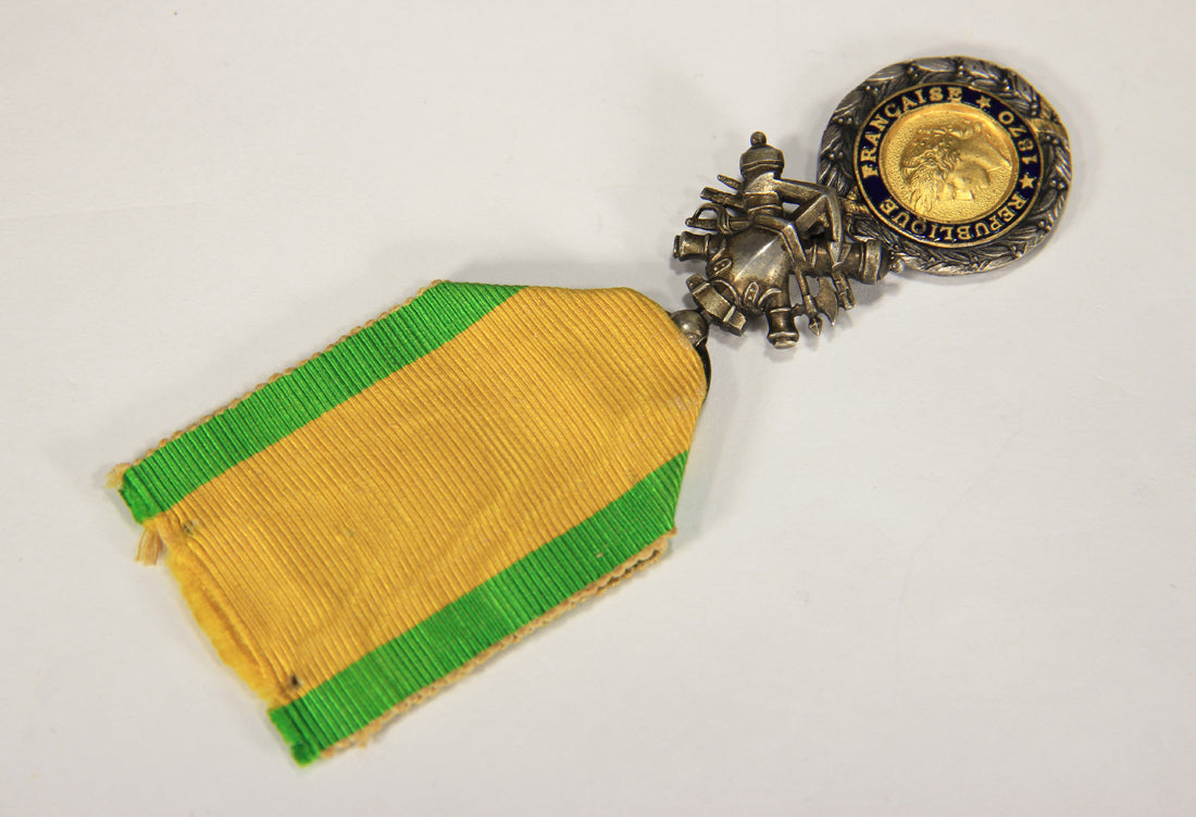 France 1873-1878 Médaille Militaire Type 4d Center In 18k Gold RARE Variant - Silver Vermeil L020504