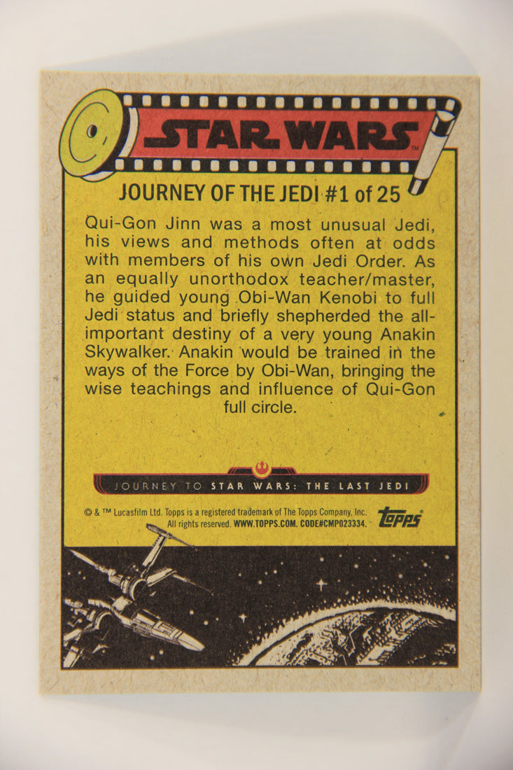 SW The Last Jedi Journey 2017 Trading Card #1 Qui-Gon's Tutelage ENG Blue L020505