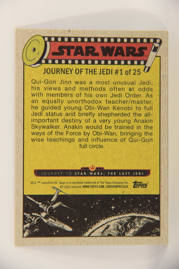 SW The Last Jedi Journey 2017 Trading Card #1 Qui-Gon's Tutelage ENG Purple L020506