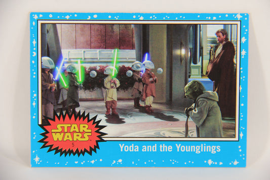 SW The Last Jedi Journey 2017 Card #5 Yoda And The Younglings ENG Blue L020507