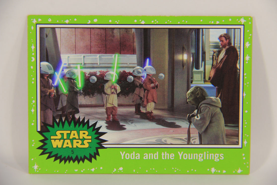 SW The Last Jedi Journey 2017 Card #5 Yoda And The Younglings ENG Slime Green L020508