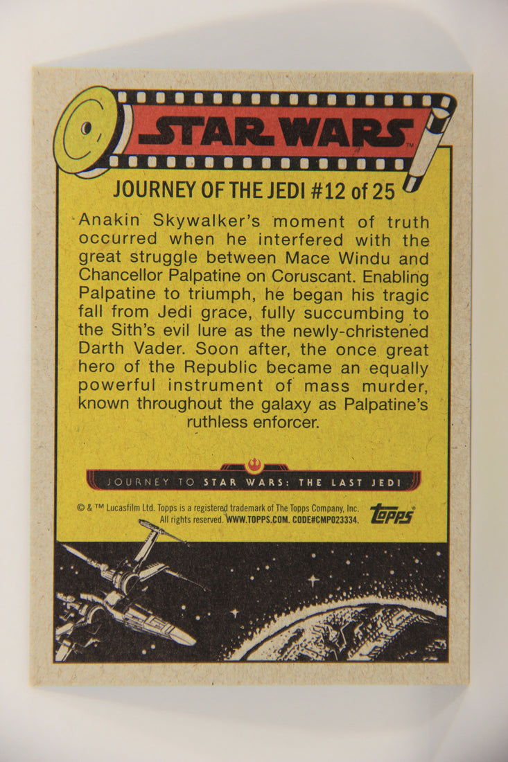 SW The Last Jedi Journey 2017 Card #12 Anakin's Fall From Grace ENG Blue L020517