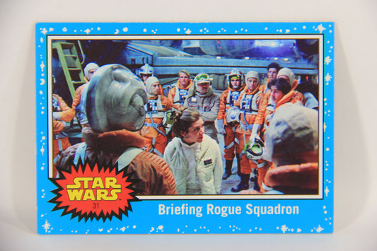 SW The Last Jedi Journey 2017 Card #31 Briefing Rogue Squadron ENG Blue L020537