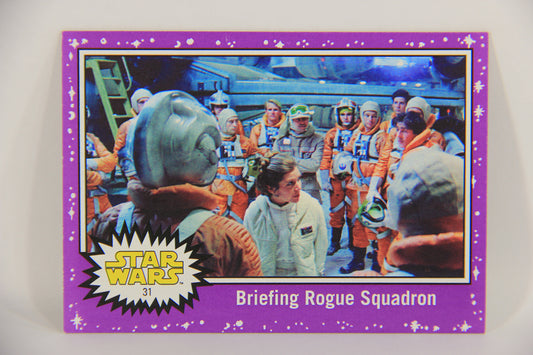 SW The Last Jedi Journey 2017 Card #31 Briefing Rogue Squadron ENG Purple L020538