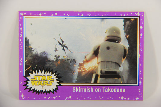 SW The Last Jedi Journey 2017 Card #41 Skirmish On Takodana ENG Purple L020551