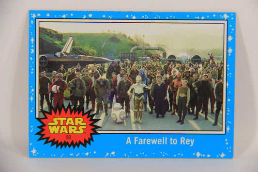 SW The Last Jedi Journey 2017 Trading Card #50 A Farewell To Rey ENG Blue L020565