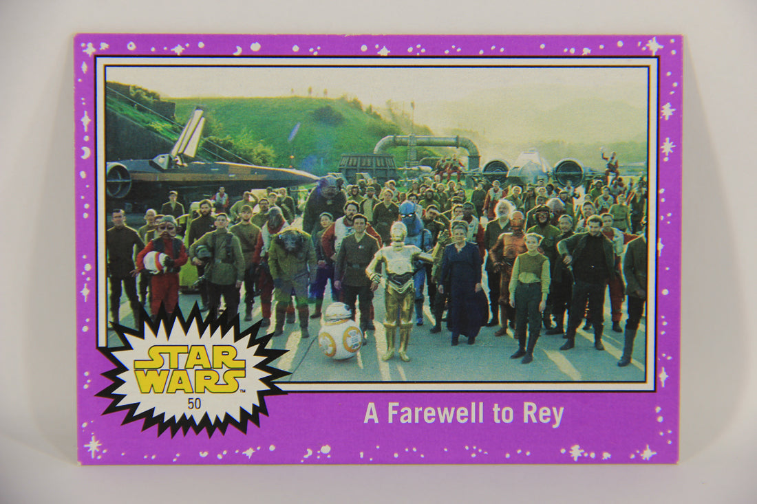 SW The Last Jedi Journey 2017 Trading Card #50 A Farewell To Rey ENG Purple L020566
