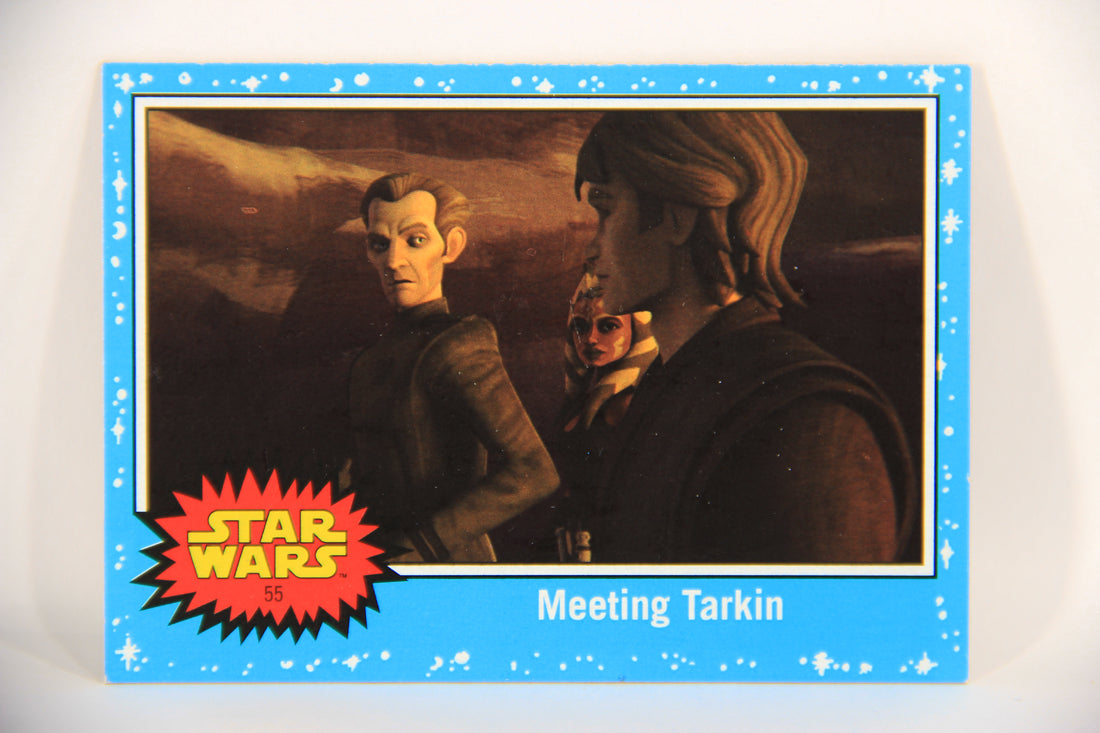 SW The Last Jedi Journey 2017 Trading Card #55 Meeting Tarkin ENG Blue Parallel L020571