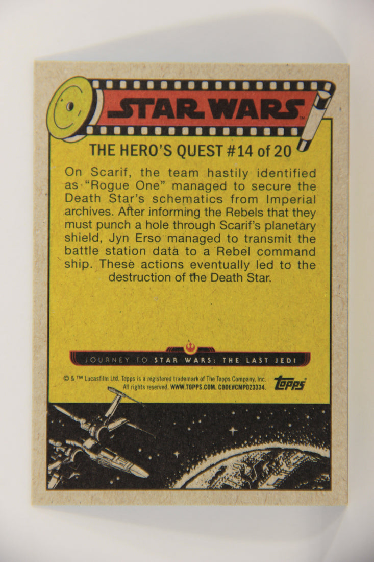 SW The Last Jedi Journey 2017 Card #64 Unlocking The Death Star Plans ENG Blue L020579