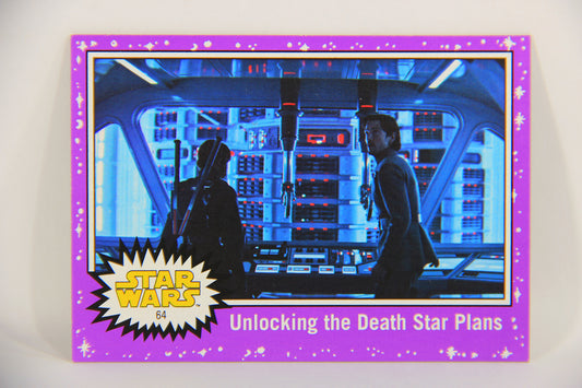SW The Last Jedi Journey 2017 Card #64 Unlocking The Death Star Plans ENG Purple L020580