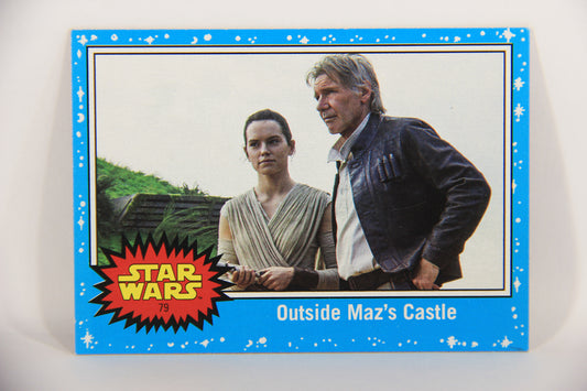 SW The Last Jedi Journey 2017 Trading Card #79 Outside Maz's Castle ENG Blue L020591