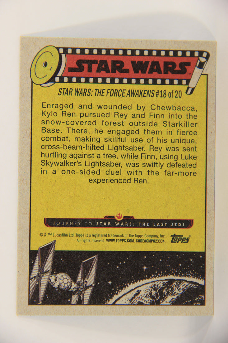 SW The Last Jedi Journey 2017 Trading Card #88 Dueling The Dark Side ENG Blue L020599