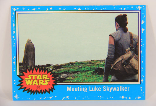 SW The Last Jedi Journey 2017 Trading Card #90 Meeting Luke Skywalker ENG Blue L020600