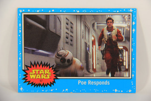SW The Last Jedi Journey 2017 Trading Card #97 Poe Responds ENG Blue Parallel L020604
