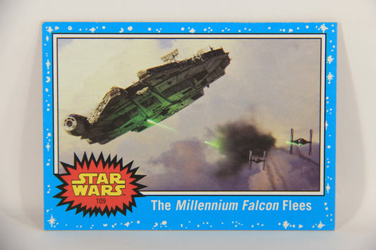 SW The Last Jedi Journey 2017 Card #109 The Millennium Falcon Flees ENG Blue L020609