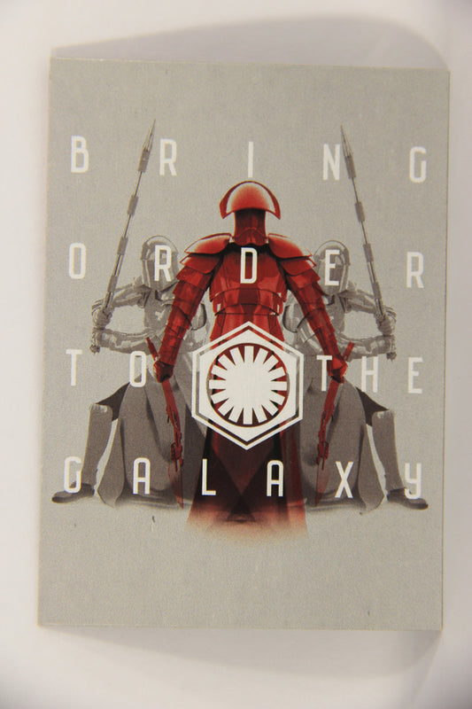SW The Last Jedi Journey 2017 Card Darkness Rises #2 Of 6 Bring Order To The Galaxy L020614