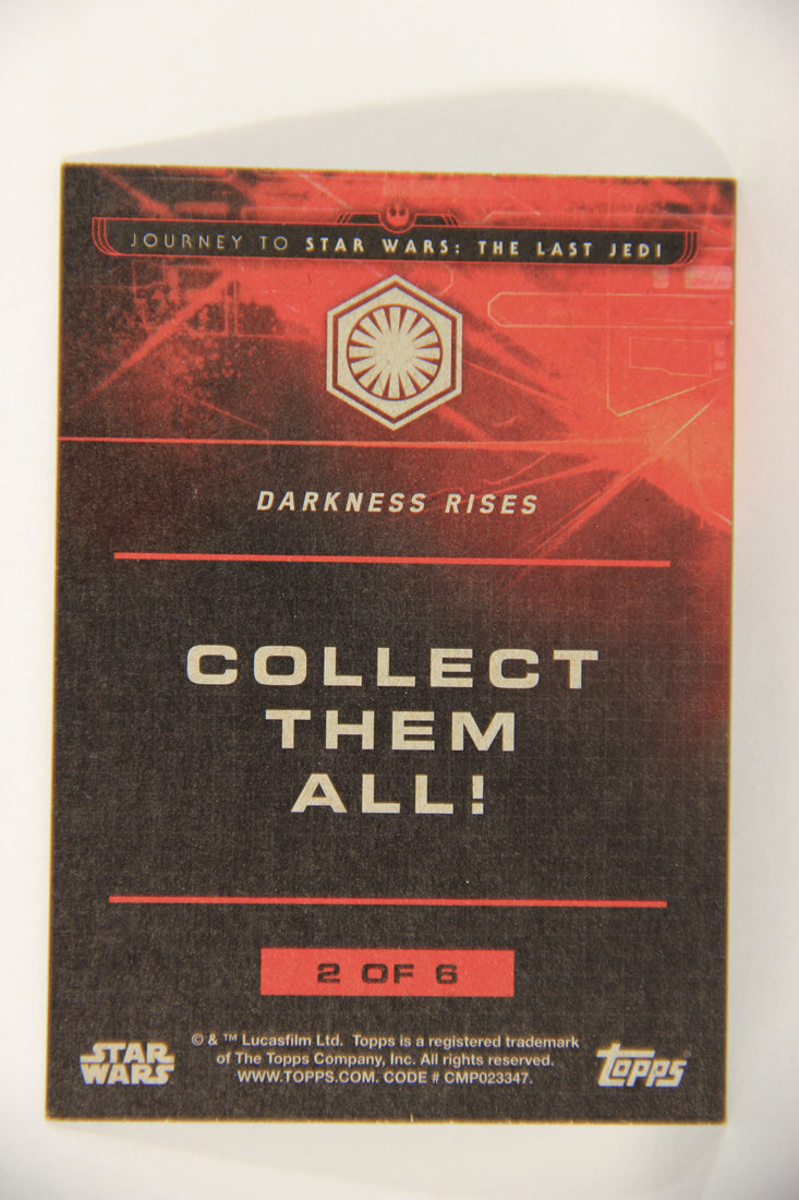 SW The Last Jedi Journey 2017 Card Darkness Rises #2 Of 6 Bring Order To The Galaxy L020614
