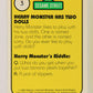 Seasame Street TV Show 1992 Trading Card #3 Herry Monster 2 Dolls ENG Canada L020626