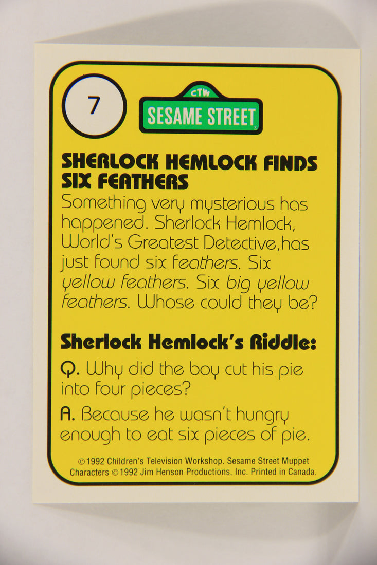 Seasame Street TV Show 1992 Trading Card #7 Sherlock Hemlock 6 Feathers ENG L020630
