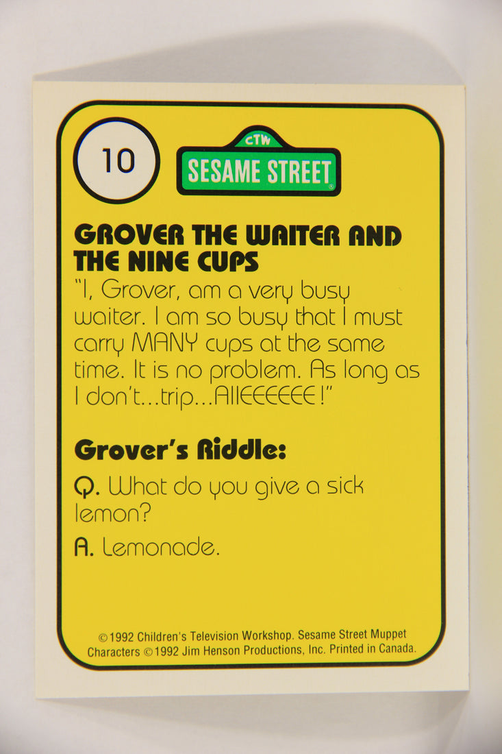 Sesame Street TV Show 1992 Trading Card #10 Grover 9 Cups ENG Canada L020633