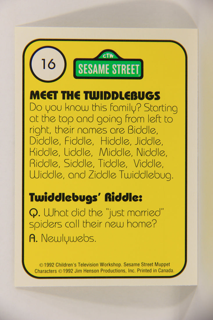 Sesame Street TV Show 1992 Trading Card #16 - 15 Twiddlebugs ENG Canada L020639