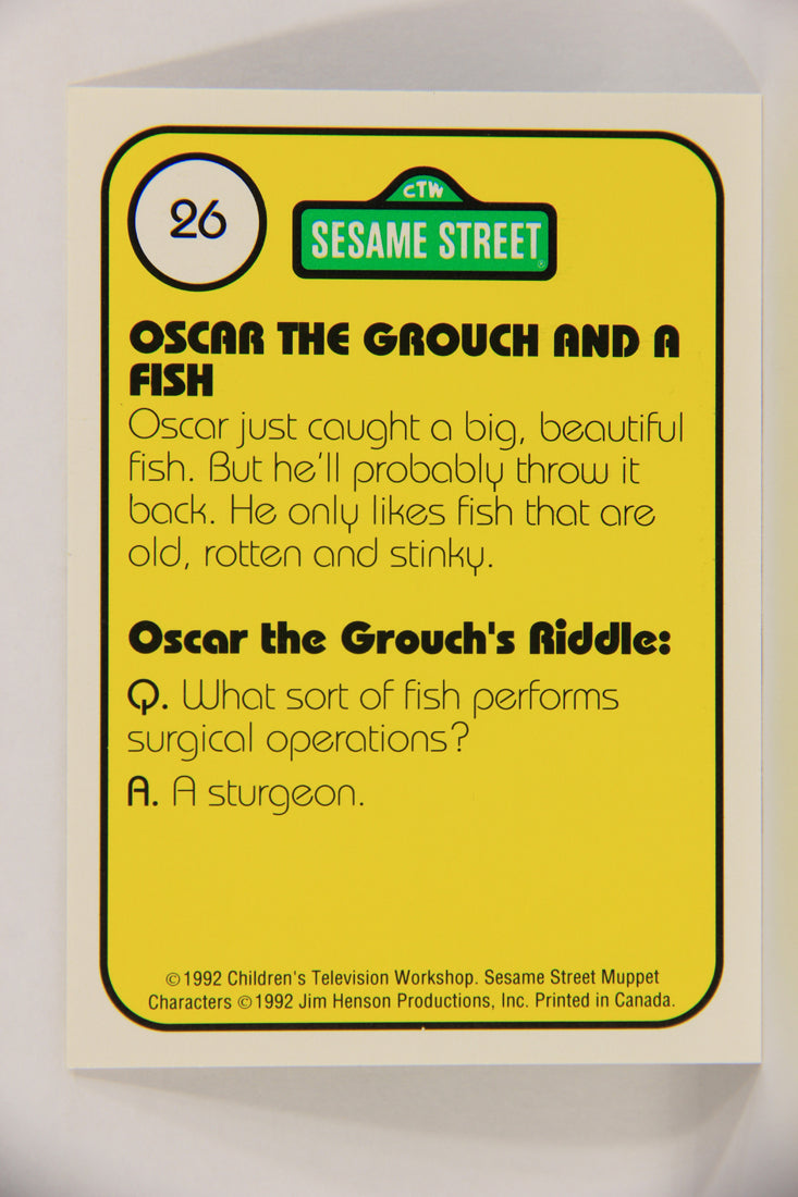 Sesame Street TV Show 1992 Card #26 F Oscar The Grouch And A Fish ENG L020649