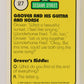 Sesame Street TV Show 1992 Card #27 G And H Grover And His Guitar And Horse L020650