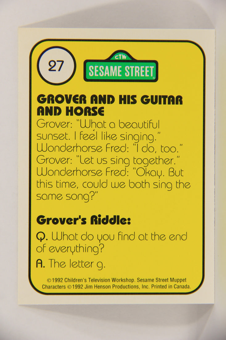 Sesame Street TV Show 1992 Card #27 G And H Grover And His Guitar And Horse L020650