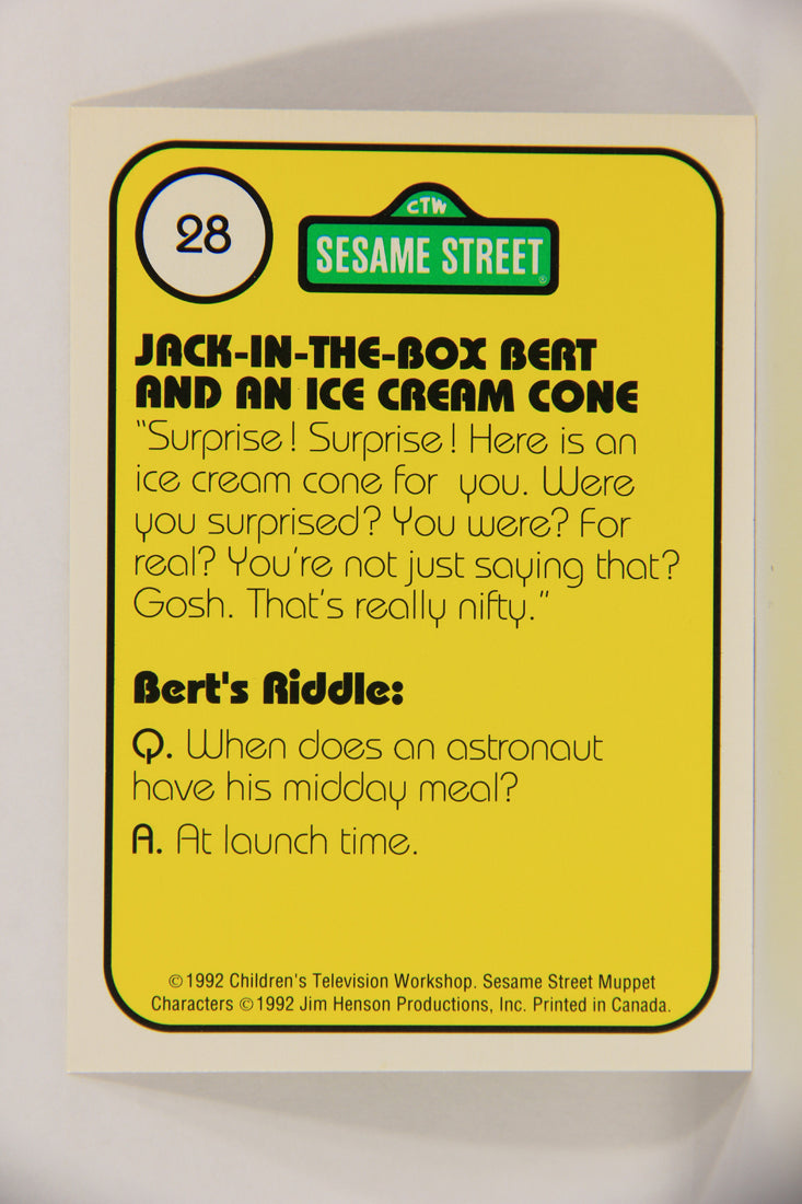 Sesame Street TV Show 1992 Card #28 I Ice Cream And J Jack-In-The-Box ENG L020651