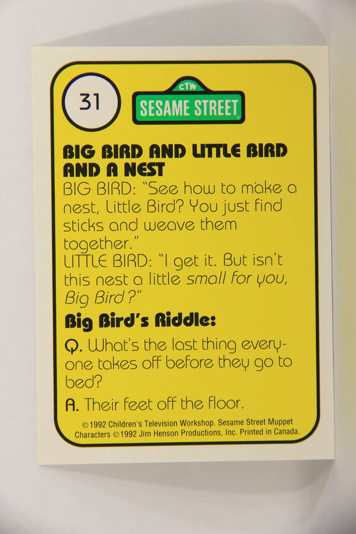 Sesame Street TV Show 1992 Card #31 N Big Bird And Little Bird And A Nest ENG L020654