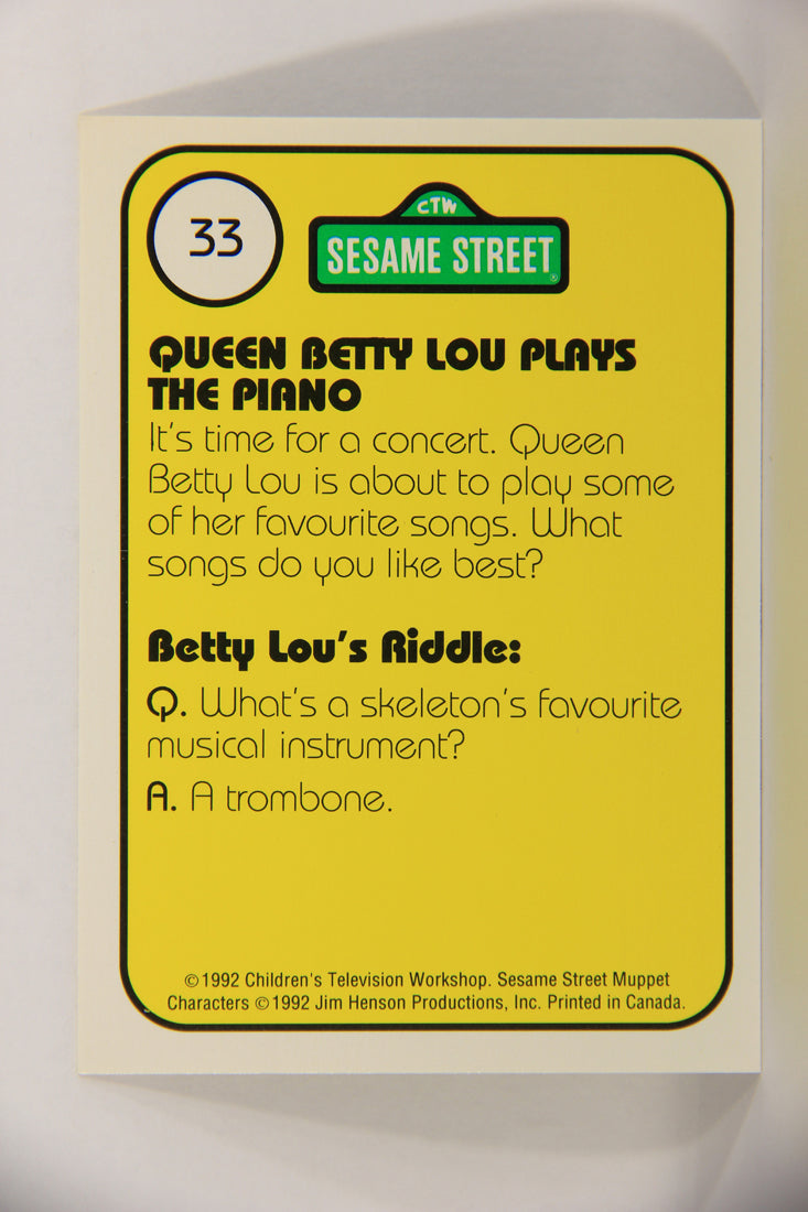Sesame Street TV Show 1992 Card #33 P And Q A Piano And A Queen ENG L020656