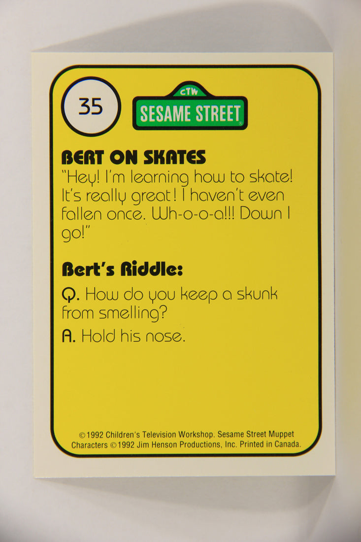 Sesame Street TV Show 1992 Trading Card #35 S Bert On Skates ENG Canada L020658